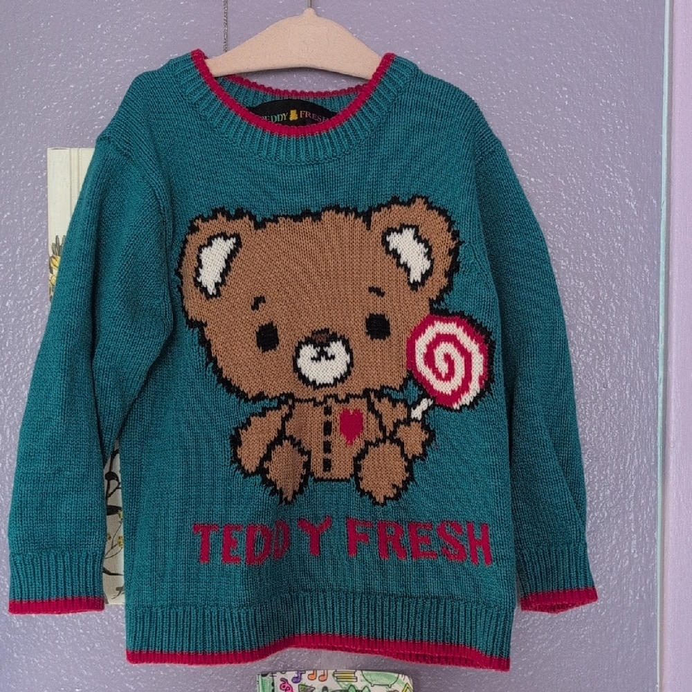Teddy Fresh Kid's 4T Teddy and Lollipop Sweater